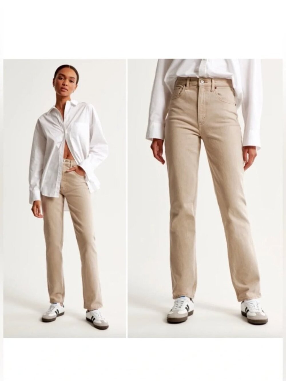Abercrombie & Fitch The 90s Straight Ultra High Rise Jean in Oat 25/0R